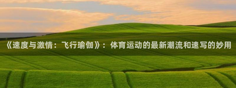 678体育app：《速度与激情：飞行瑜伽》：体育运动的最新潮流和速写的妙用