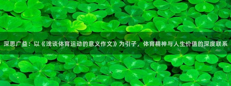 678体育app：深思广益：以《浅谈体育运动的意义作文》为引子，体育精神与人生价值的深度联系